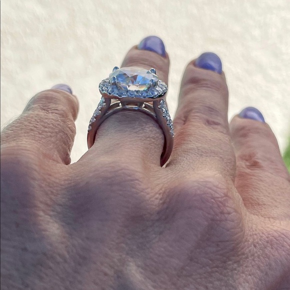 Platinum 6ct+ Moissanite Ring - Picture 6 of 8